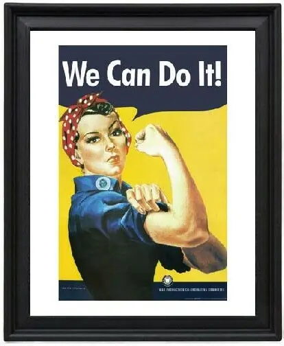 Framed Poster Rosie the Riveter Poster Picture Frame - We Can Do It -   16x12 inch