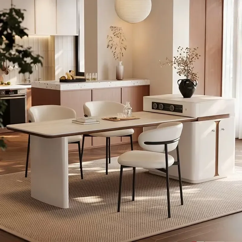 for Kitchen Pliante Furniture Modern Deluxe French Cream Wind Slate Dining Tables Set Simple Premium Retractable Island