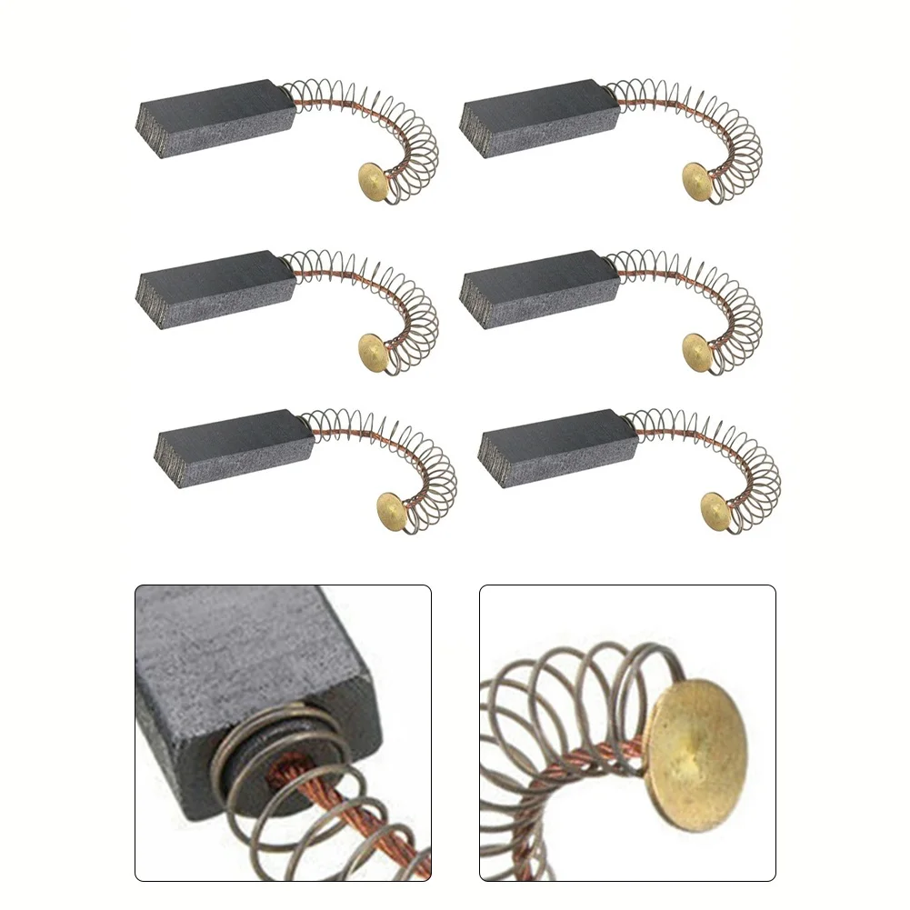 2/6pcs 30x11x6mm Carbon Brushes With Spring And Wire Leads For Electric Motor Repair Replacement Parts Power Tool Accessories