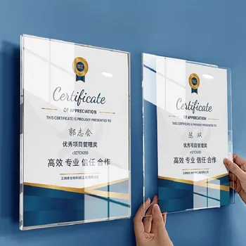 A4 Wall Mount 8.5x11 นิ้วผู้ถือป้ายอะคริลิคขาตั้งร้านอาหารเมนูกระดาษรายชื่อราคาภาพโปสเตอร์ Flyer กรอบ