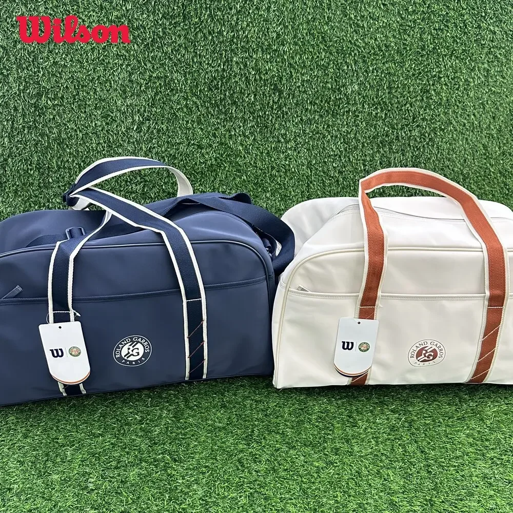 2025 ويلسون رولاند جاروس جلسة صغيرة حقيبة القماش الخشن خمر مضرب تنس على ظهره الملابس حقيبة الملحقات حقيبة للرجال والنساء