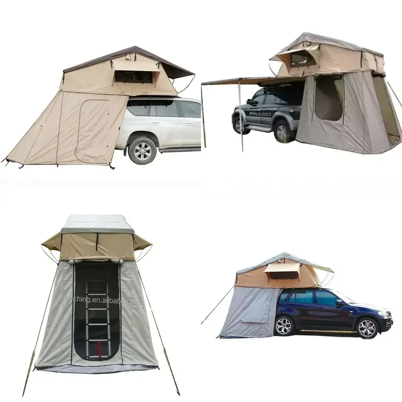 Big Black Coated Family Camping Tent Automatic Waterproof