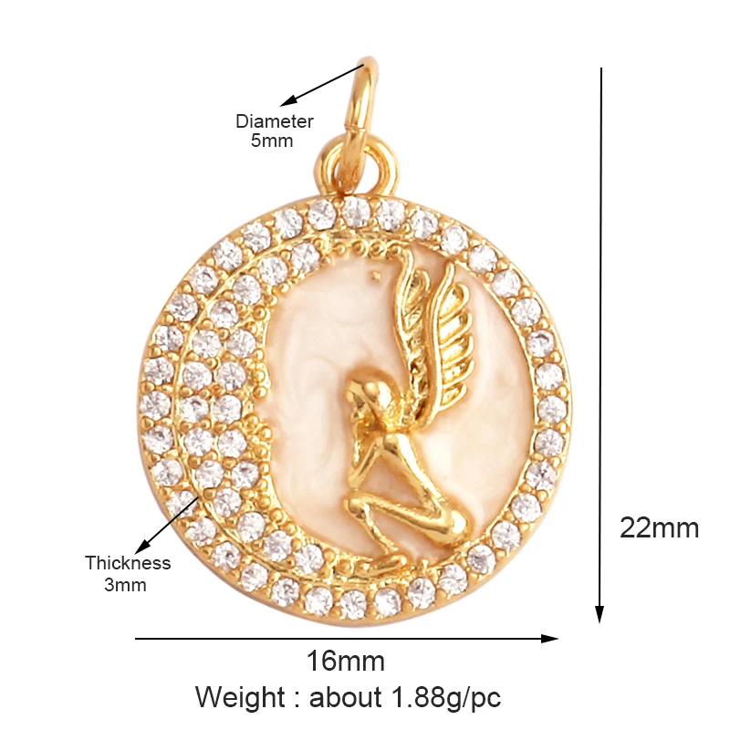 Fine Love Heart Star Life Tree Angel Wing MAMA MOM Charm Pendant,Trendy Gold Plated Cubic Zircon Necklace Jewelry Supplies M18