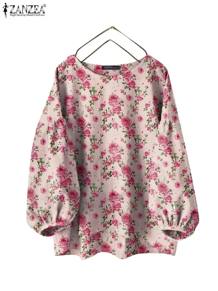 Bohemian Floral Printed Blouse ZANZEA Women O Neck Long Sleeve Casual Shirt Summer Female Tunic Tops Fashion Holiday Blusas 2024