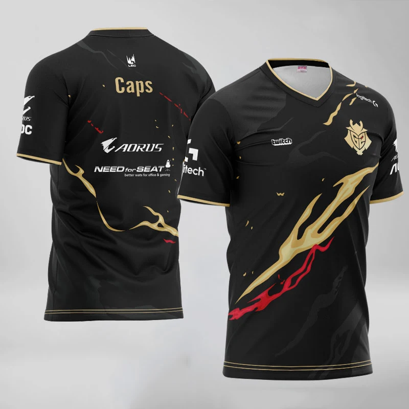 Camiseta G2 de Esports para hombre y mujer, camisa de manga corta con estampado 3D de LOL CSGO Essentials, de gran tamaño, para verano