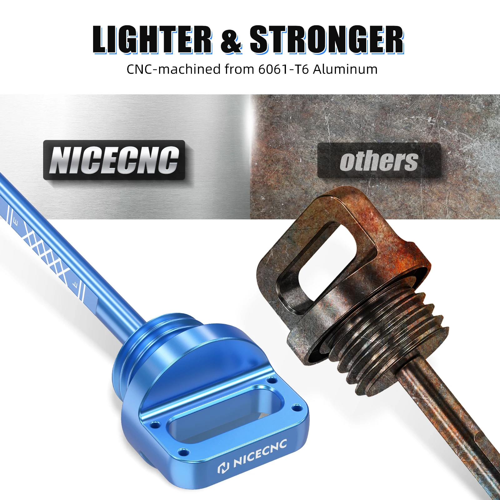 NICECNC Raptor 700 Oil Dipstick Aluminum Alloy For Yamaha YFZ450 Raptor 700R 700 YFM700 YFM700R ATV Accessories