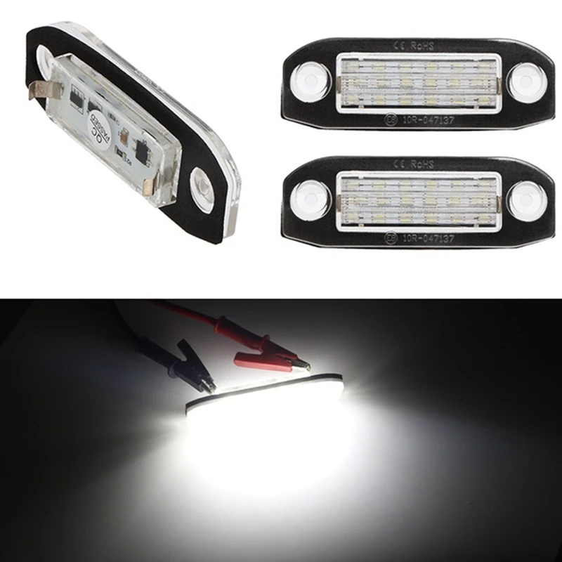2PCS Car LED License Plate Light Super Bright Canbus for Volvo S80 XC90 S40 V60 XC60 S60 C70 V50 XC70 V70 White