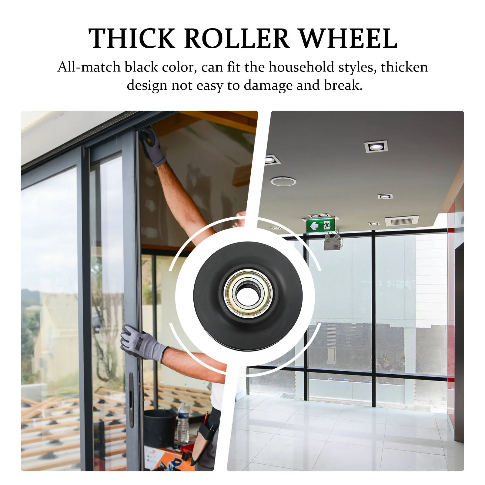 

Barn Door Roller Pulley Heavy Duty Hanging Wheel for Sliding Door Thick Nylon Roller Smooth Operation Wall Protection Long