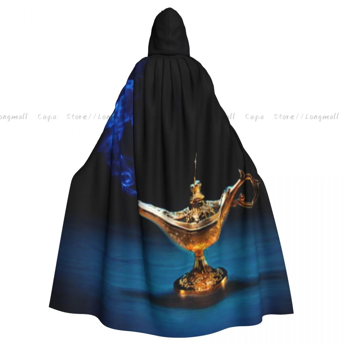 Magic Genie Lamp Cloak Hooded Cosplay Costume Halloween Adult Long Party Cape