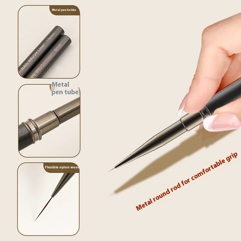 Nail Art Expert Extremely Thin Black Pull Pen Professional Line Drawing Pen Complete Set of Dot Painting Tool Set Wholesale
