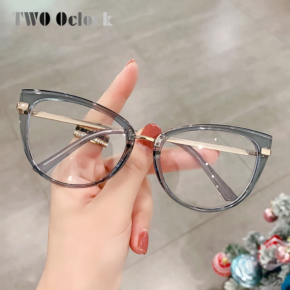 Trendy Women's Eyeglasses with Frame Computer Goggles Anti Blue Light Coating Glasses Red 0 Diopter Myopia oculos grau feminino