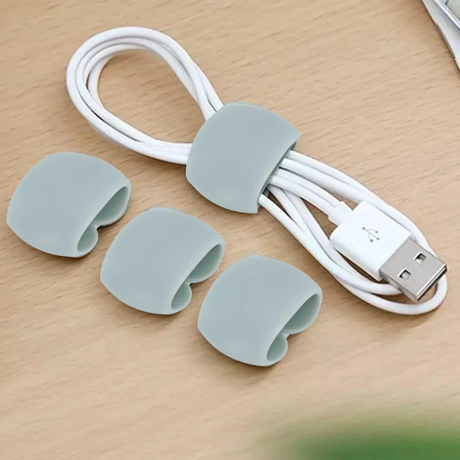 1Pc Kabel Organizer Koord Winder Siliconen Kabel Clip Bureau Opruimen Organizer Draad Koord Usb Oplader Koord Organizer Organizer Vaste Sluiting