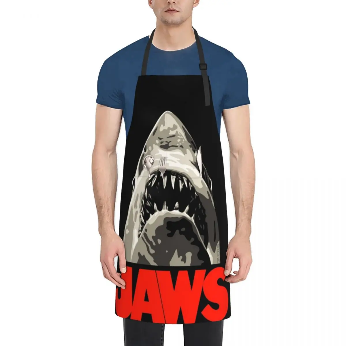 

JAWS - Great White Shark Apron cookings for women for women with pocket Kitchen Chef Apron