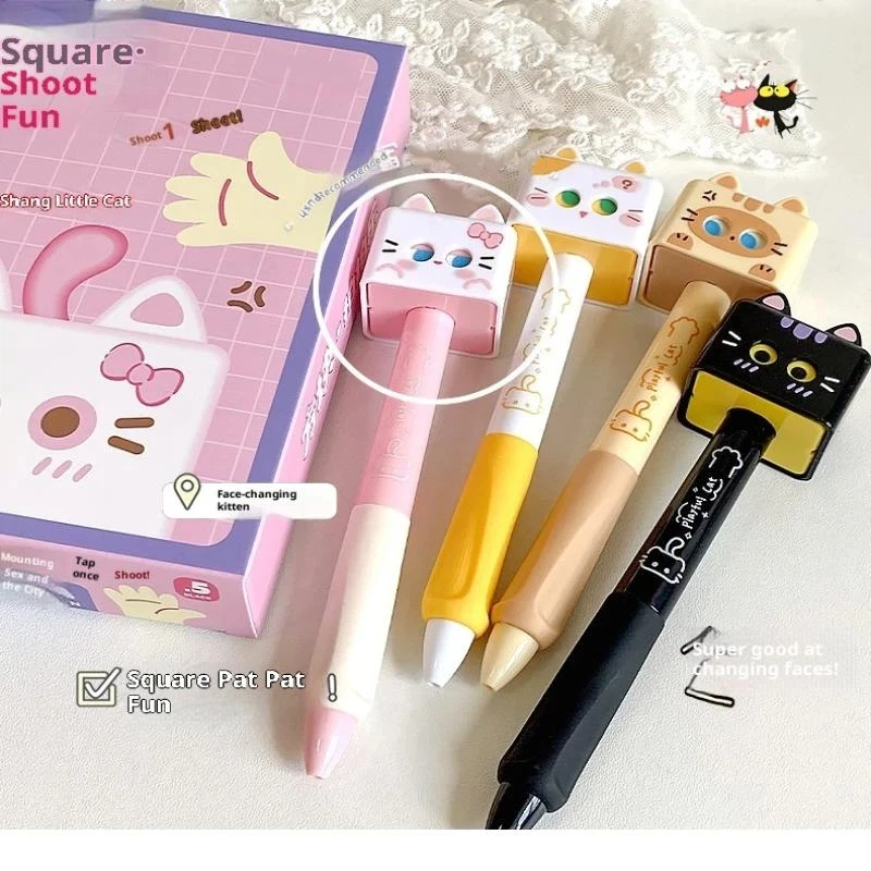 

1/4Pcs Cute Cat Gel Pen 0.5mm Black Ink Smooth Ballpoint Pen Stress Relief Quick Drying Neutral Pen School Office Stationery