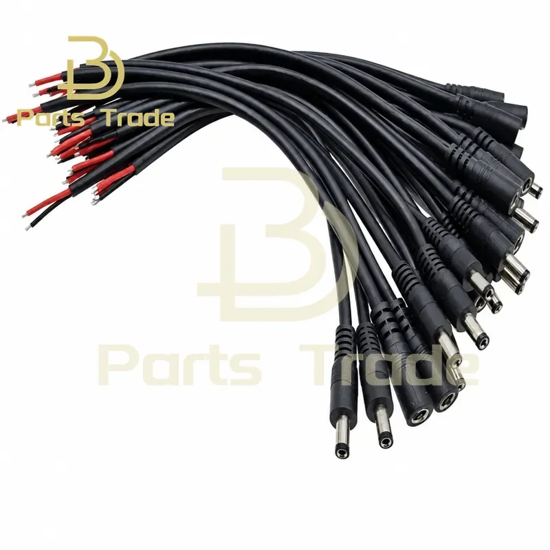 2PCS 16AWG 2PIN DC Power Plug Male Female Cable 30cm Connector Adapter Socket Jacks for 5.5x2.1mm 5.5X2.5mm