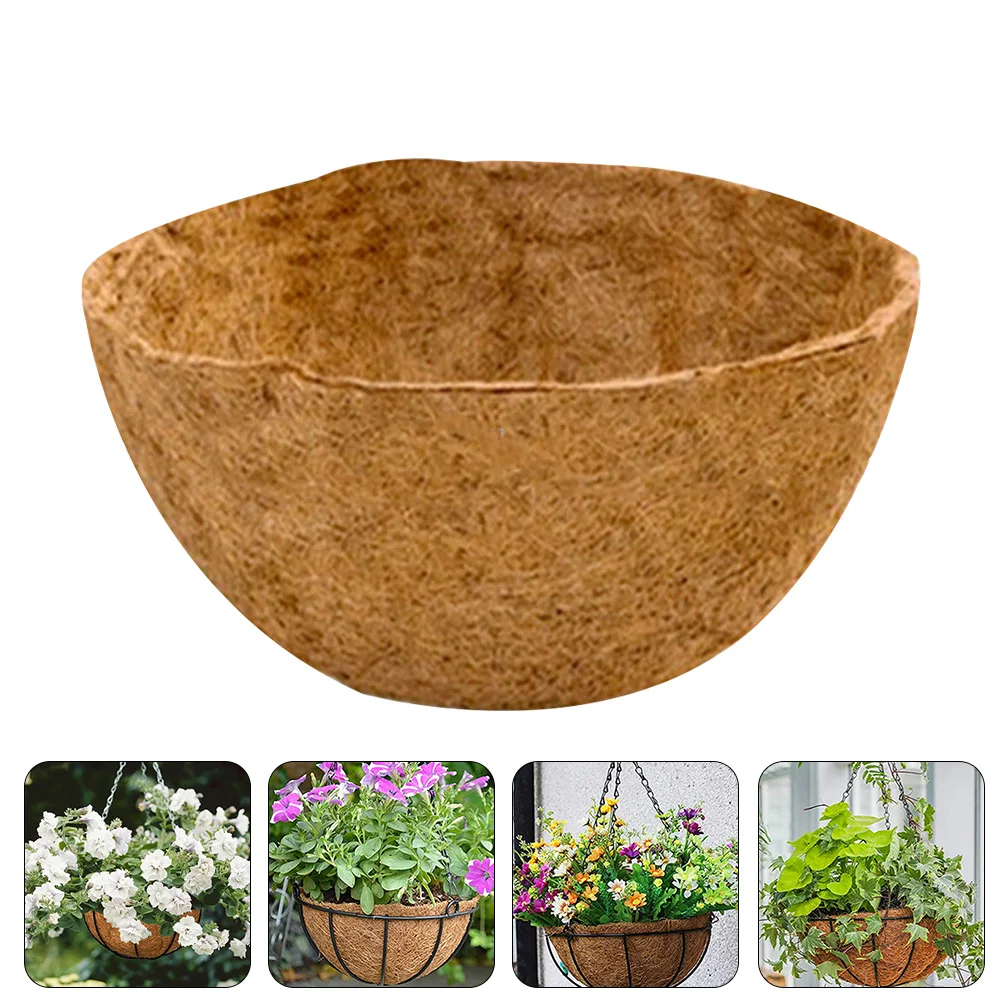 

16 Inch Round Liner For Hanging Flower Baskets Coir Basket Liner Coconut Fiber Planter Replacement Abrasion Resistant