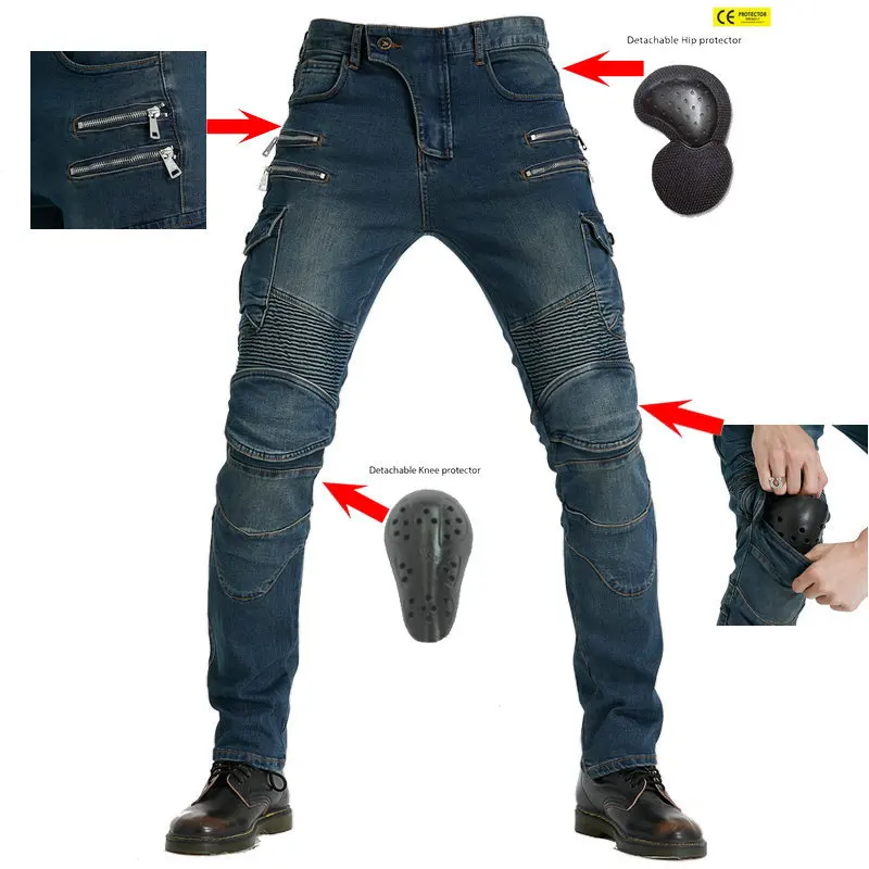 

Motorcycle Trips Anti-Fall Motorcycle Riding Jeans Pants Racing Gear for All Seasons New Rider Lightweight Gear for Daily Use