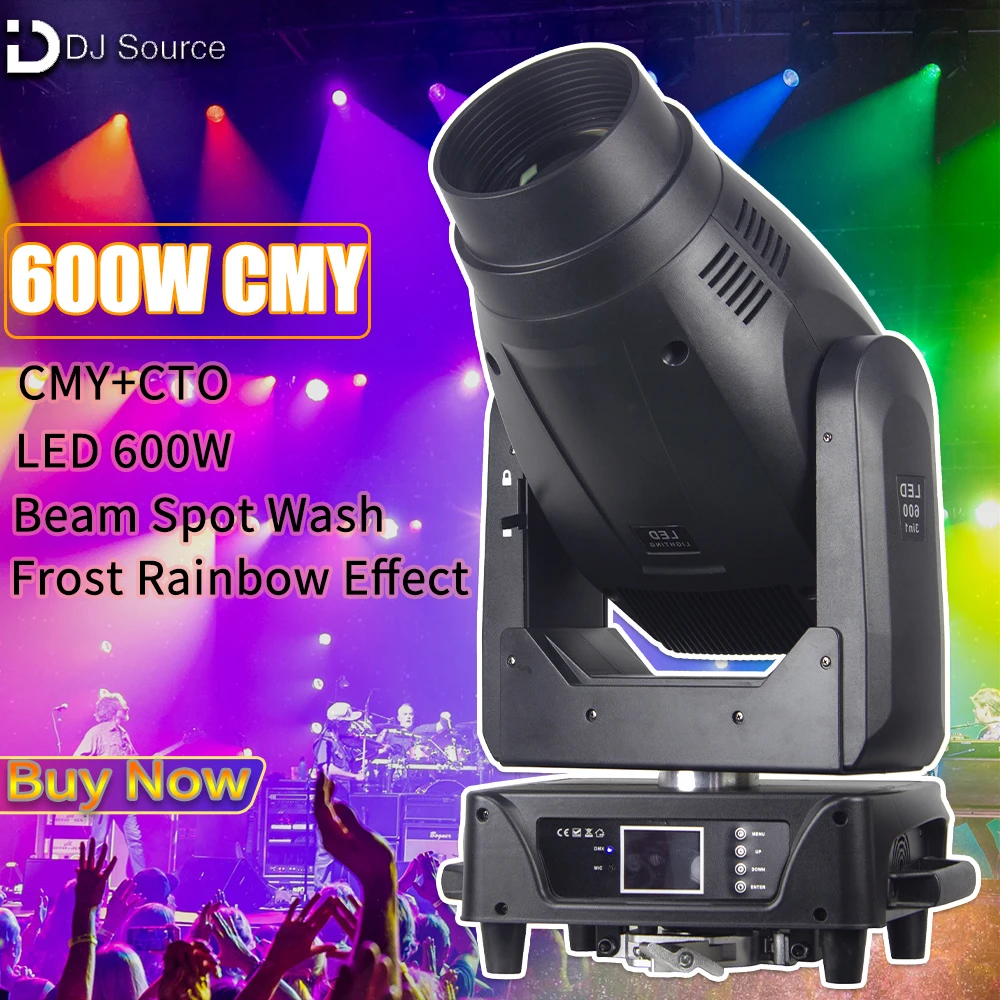 LED 600W Moving Head Light CMY+CTO Beam Gobo Zoom Stage Lights Frost Rainbow Effect DMX512 DJ Disco Party Stage Lighting Effect