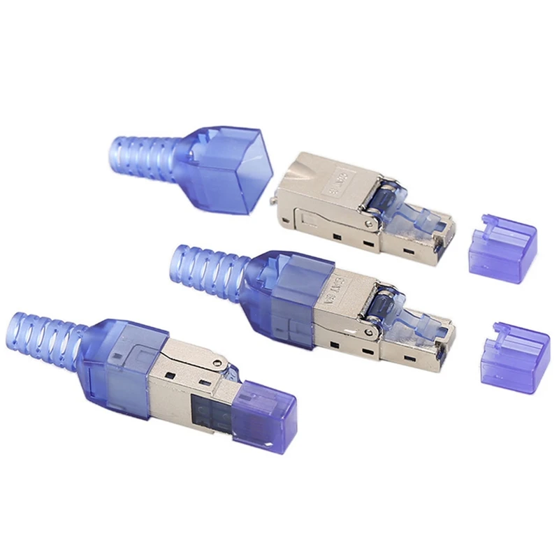 CAT8 RJ45 Connector Plug Without Crimping Tool CAT8 40Gbps 50U Zinc Alloy Shielded Network Cable RJ45 Plug