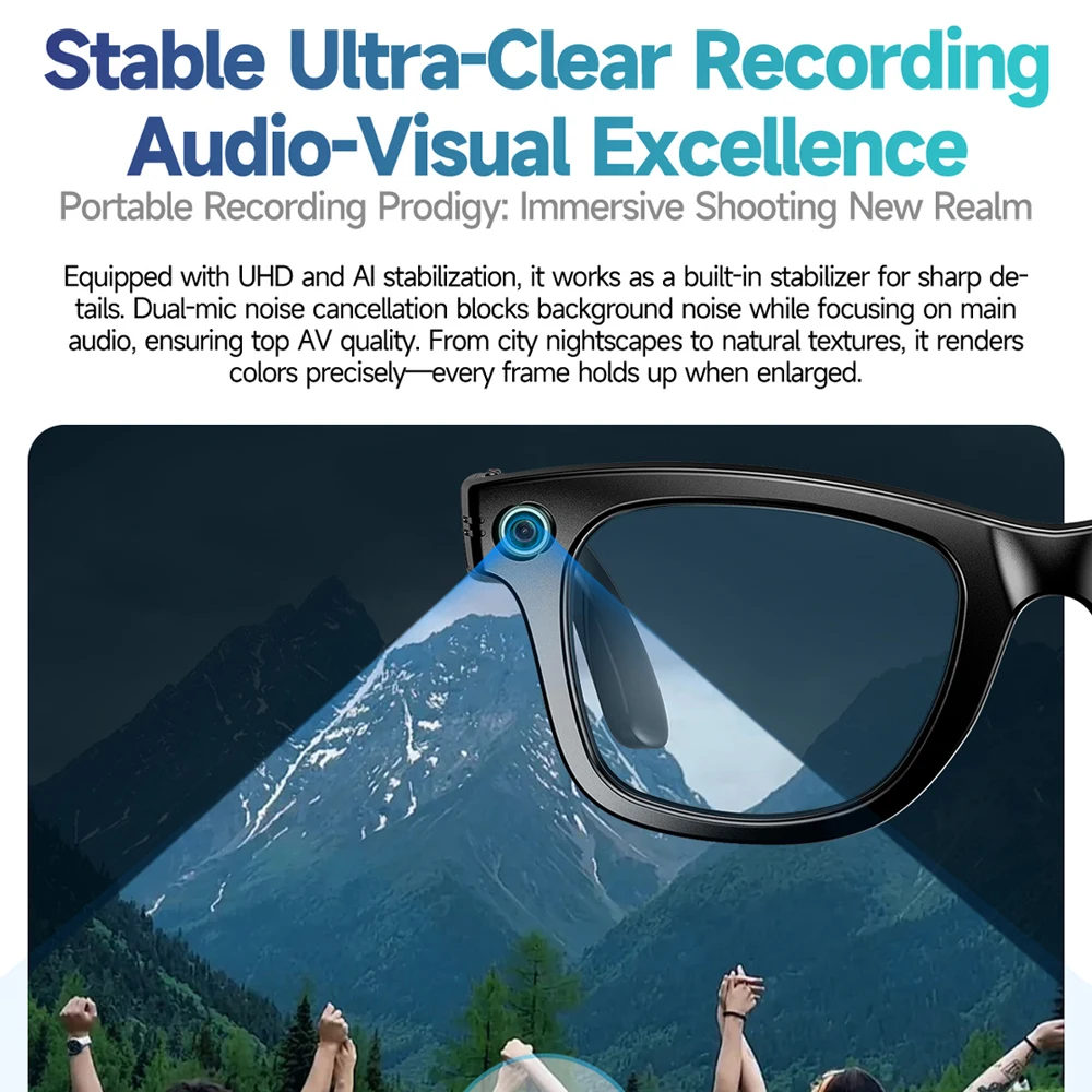 VALDUS W610 Smart Glasses Man With HD Camera AI Voice Translation WIFI+Bluetooth Transmission 4GB 2025 New Sunglasses For Woman