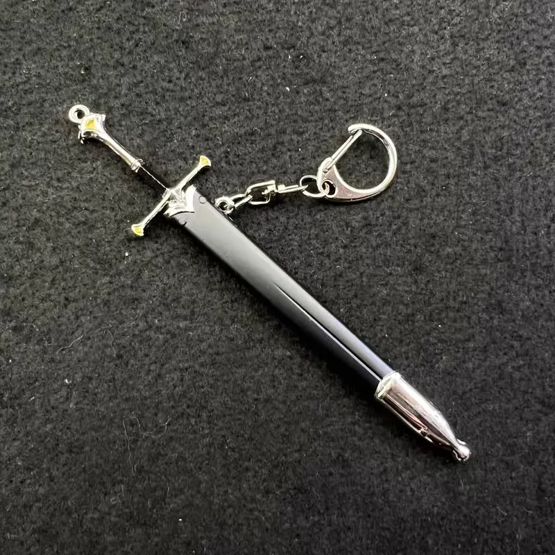 12cm Aragorn Narthil Sword Keychains Earendil Anduril Medieval Weapon Metal Samurai Sword Model Accessories Keychain Toys Gifts