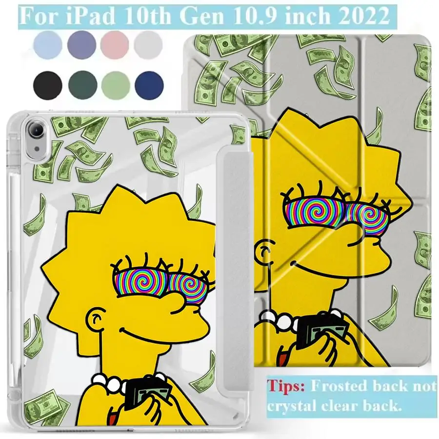 

The Simpson Cartoon Tablet Case For iPad Pro 2025 Pro 11th 10th 9th 8th 7th 12.9inch Mini 6 7 Air 4 5 M3 M2 1 2 M4 11inch Y-Fold