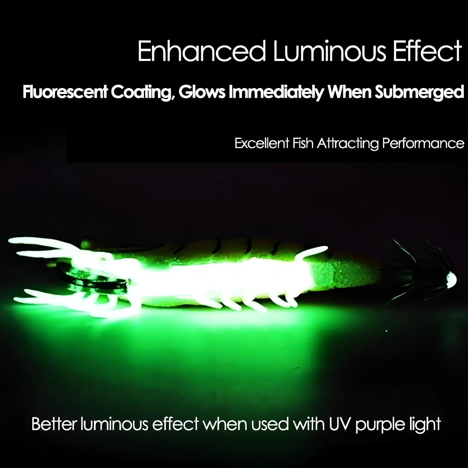 1/5PCS Luminous Laser Reflective Shrimp EGI Jig Set Hard Fishing Lure Sharp Squid Hook Saltwater Eging Tackle for Squid Octopus