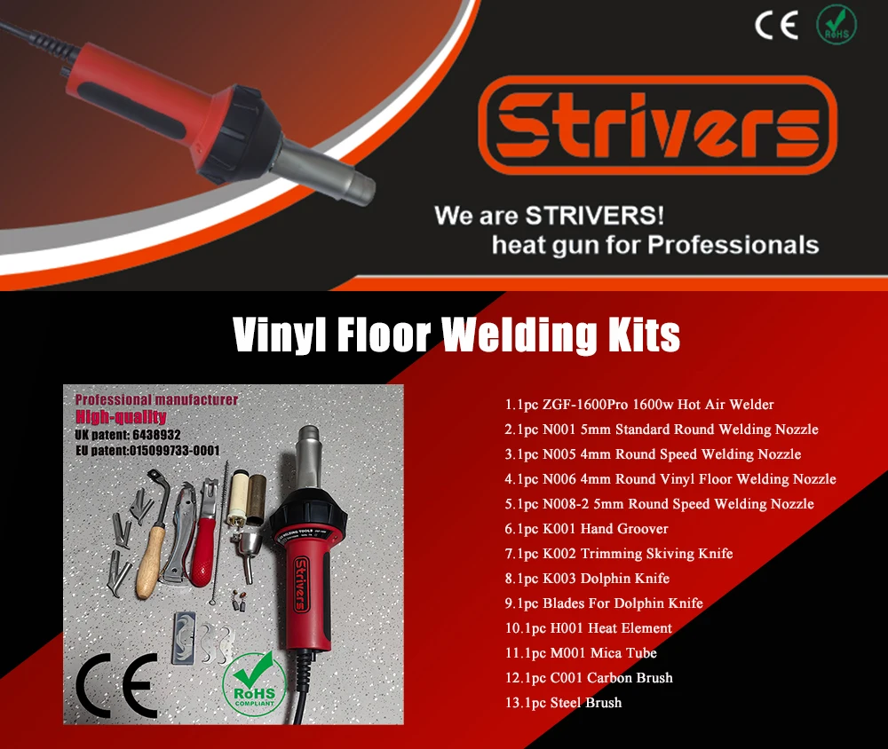 

220V 1600W Integrated Plastic Welding Gun with Delay Shuntdown Hot Air Welding Machine PVC Floor Blower Heat Torch Welder