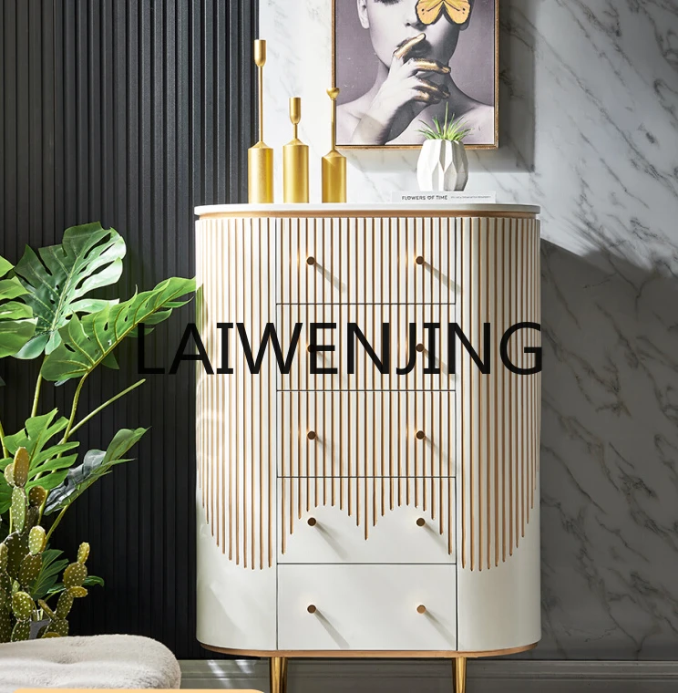 

Cream Style Chest of Drawers Modern Minimalist Marble Hallway Home Storage Storage Living Room Side Cabinet