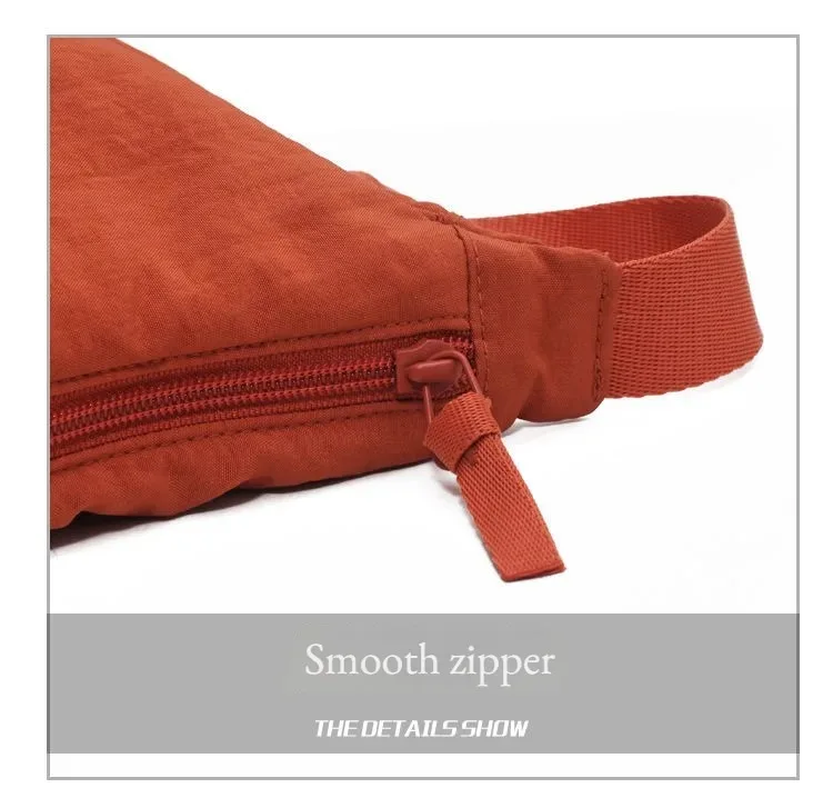 Große Nylon-Umhängetasche für Damen, lässige, einfarbige Schultertasche für Reisen und Pendeln, schlichtes Design. – Detail 13