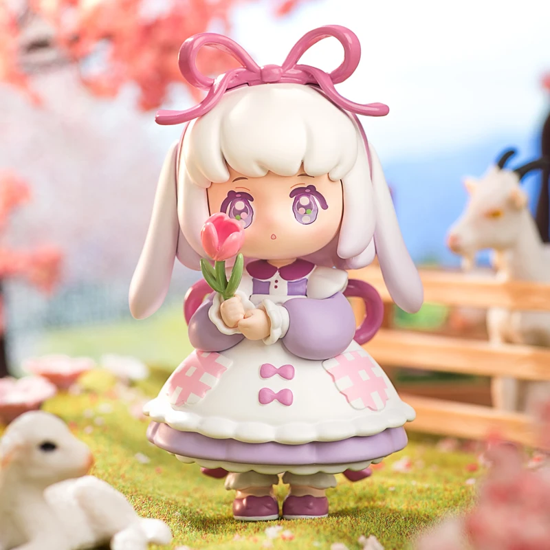 Ninizee rosa Liebes insel Kirschblüten Serie Blind box süßes Modell Caja Ciega Überraschung sbox Spielzeug Geschenk Weihnachts spielzeug Anime Figur