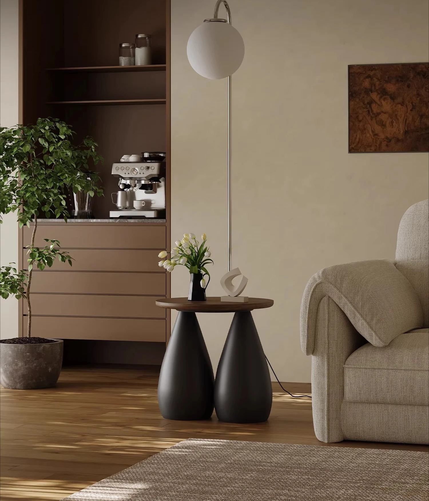 

living room sofa side coffee table light luxury bedroom bedside shelf table lamp integrated