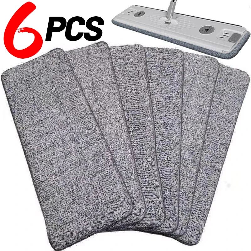 Almohadillas de repuesto para fregona de microfibra, paño de mopa lavable para el hogar, cabezal de mopa portátil para el hogar, almohadilla de paño de limpieza de 33x12cm, 6/1 Uds.