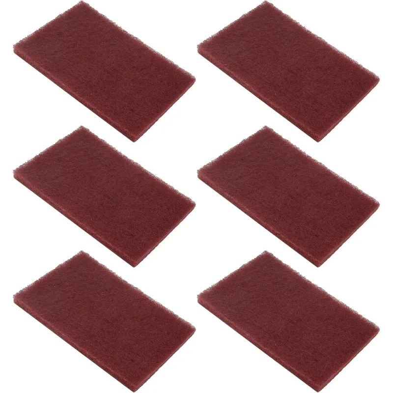 6 Stück Scotch Brite 7447 Sehr Feine Allzweck-Schleifpads 200 X 125mm / 8' X 5' Rot