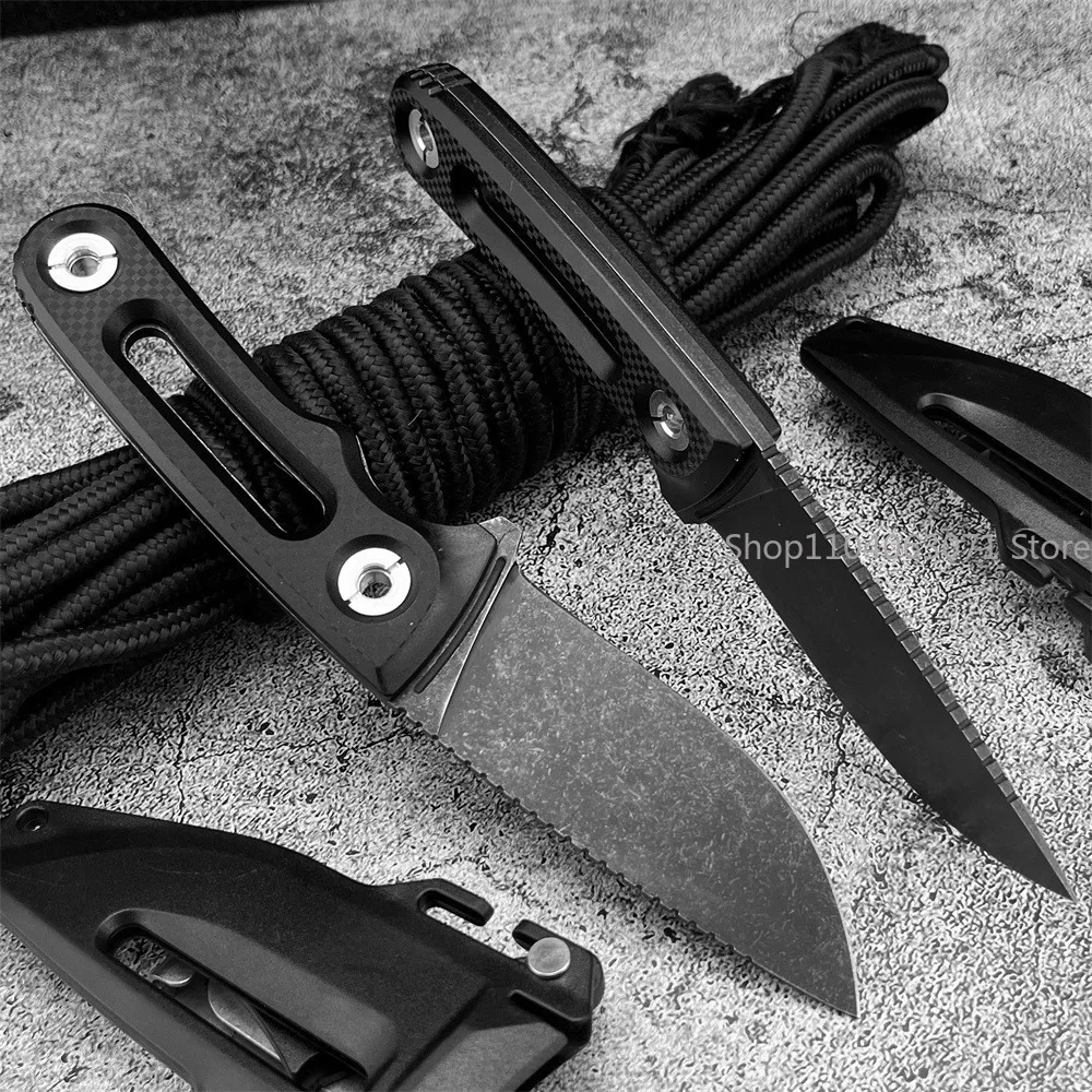 EDC Outdoor Hiking Fixed Blade Knife Stonewashed Fixed Blade ABS Handle with Sheath An Essential Tool for Outdoor Activities
