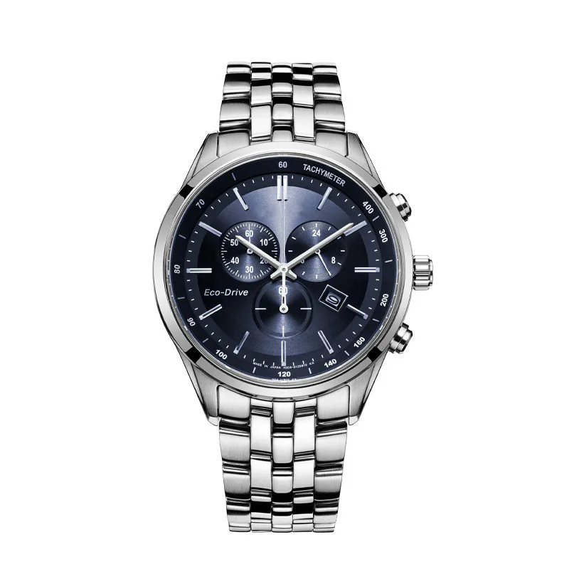 

2025 Новейшие мужские кварцевые часы со стальным ремешком, тремя глазами и шестью стрелками, ночником, спортивным многофункциональным деловым стилем AAA+