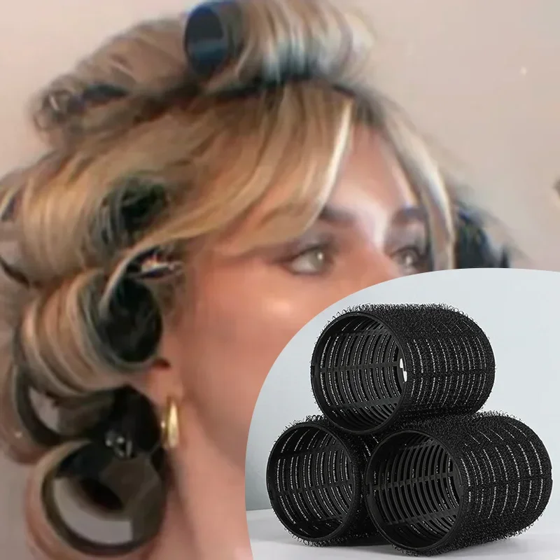 Rulos de pelo con agarre automático, rizadores de pelo sin calor, sin calor, flequillo, volumen, gancho autoadhesivo, herramientas de estilismo DIY, 4/6/8 Uds.