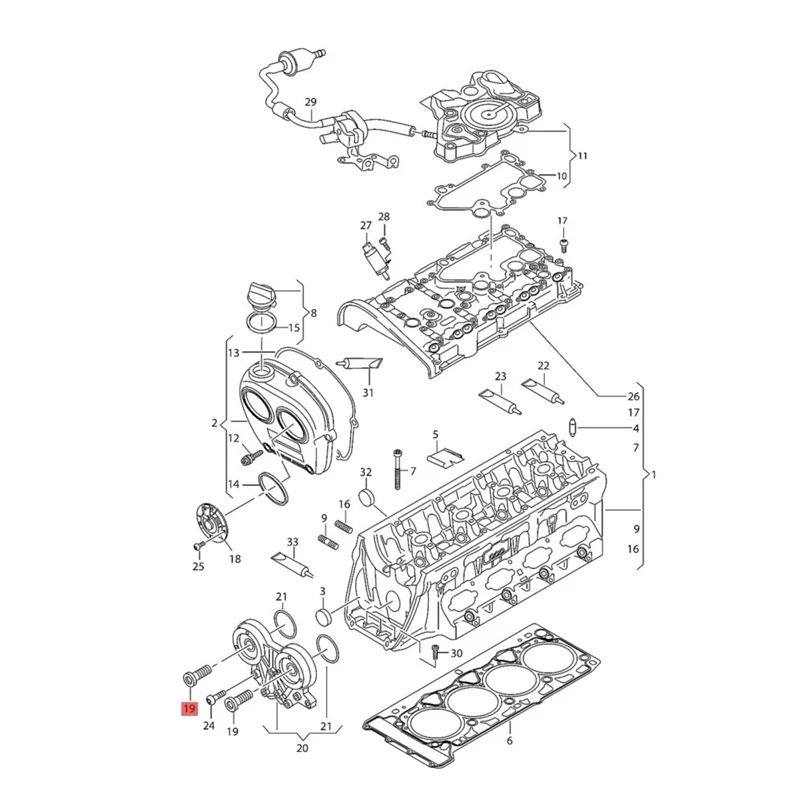 EA888 Gen3 21Mm Camshaft Adjuster Valve Car Parts For VW Atlas Beetle Golf Passat A3 A4 A5 A6 Q5 06L109257B 06L109257F