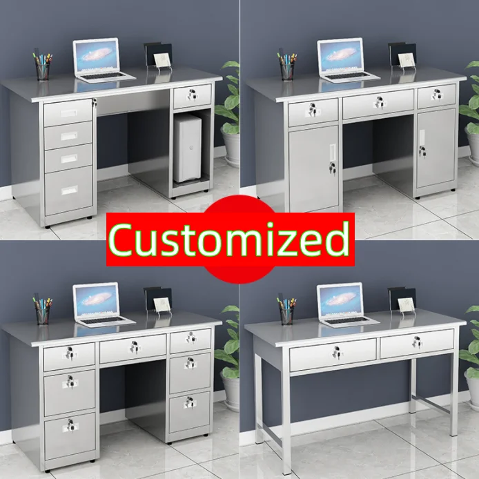 مصنع ورشة عمل مخصصة خالية من الغبار منضدة عمل من الفولاذ المقاوم للصدأ مع أدراج مكتب كتابة من الفولاذ المقاوم للصدأ #3