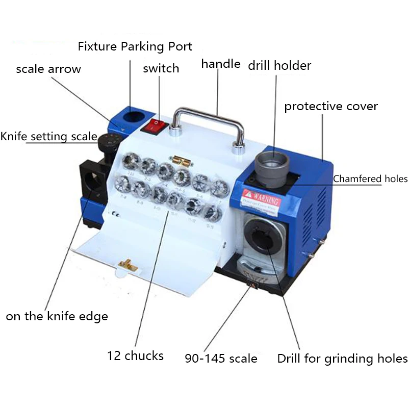 220v/180ワット電気ドリルビットグラインダー全自動高精度3-13ミリメートルツイストドリルビットシャープナー研削盤5300rpm