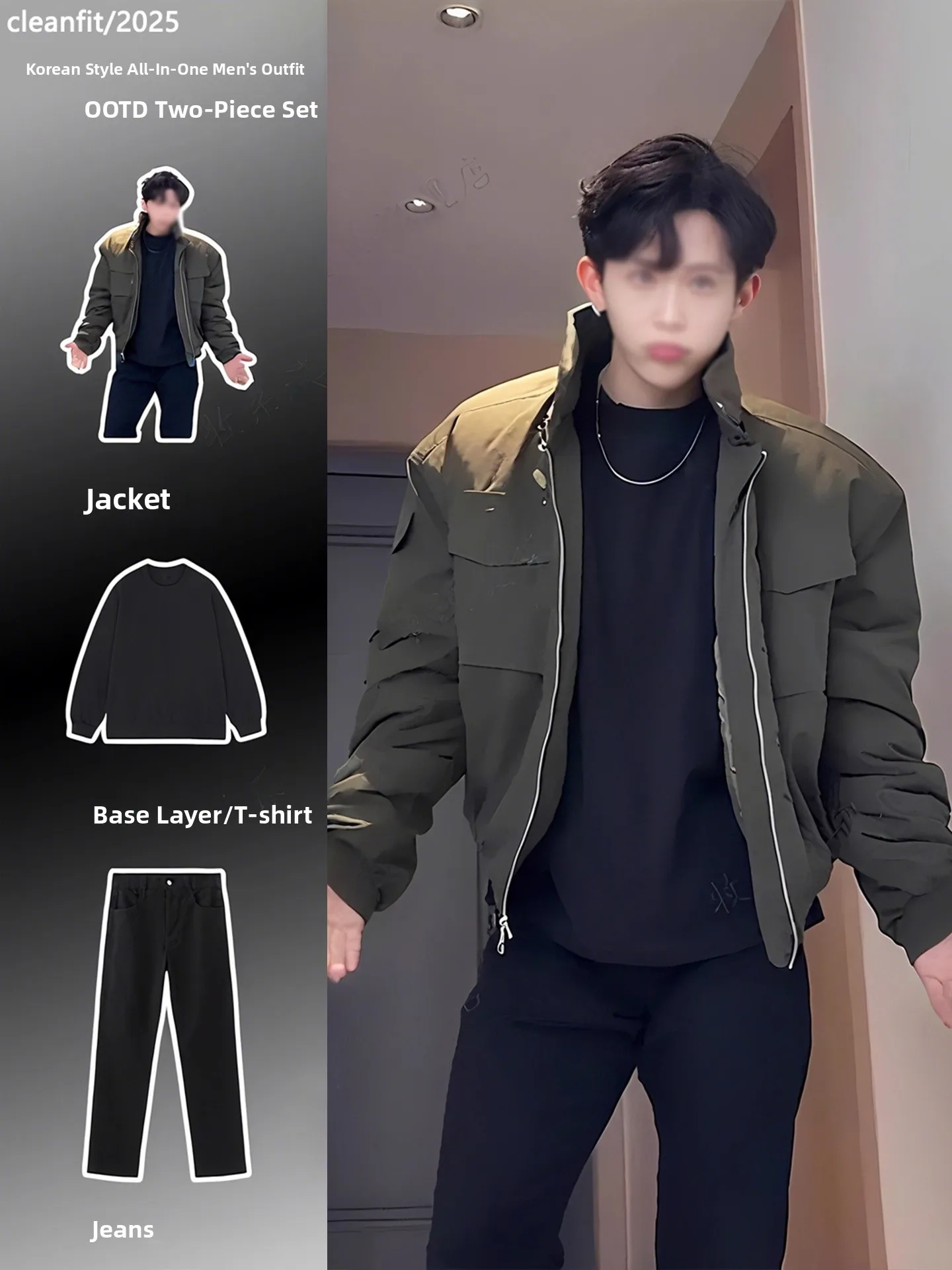 

Military Green Lightweight Cavalry Cotton Jacket Men's Winter Ensemble Short Bomber Flight Jacket Cotton Outerwear