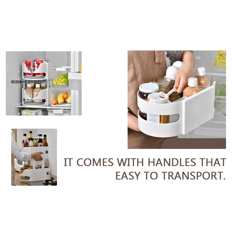

A03F-Rotate Turntable Organizer Double-Layer For Cabinet For Kitchen, Dining Table Counter Top Vanity