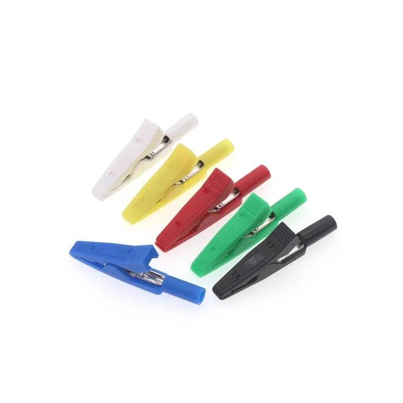 6 Pieces Crocodile Alligator Clips With 2mm Socket Banana Jack Test Clamp Wire Clip terminal