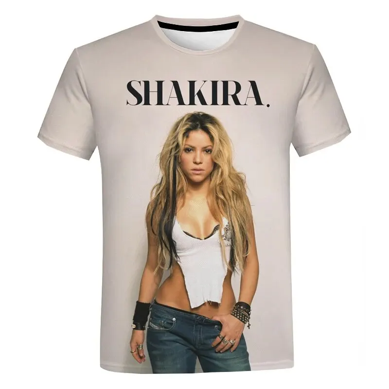 Summer SHAKIRA 3D Print T-Shirts Streetwear Men Women Fashion Oversized Short Sleeve T Shirt O-Neck Kids Tees Tops Clothing