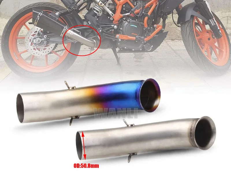 Slip on For KTM DUKE 125 250 390 RC390 2017 - 2020 Motorcycle Exhaust System Muffler Escape Modified Middle Link Pipe