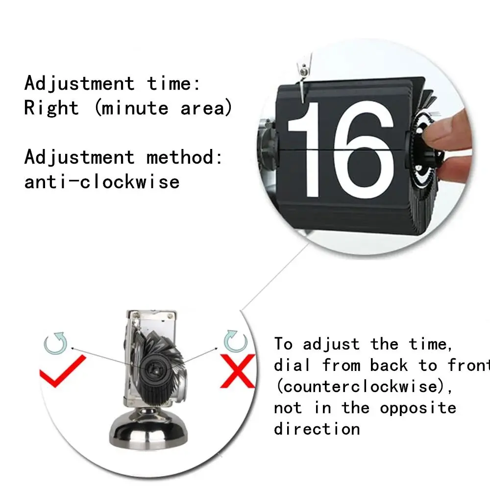

Page Turning Automatically Digital Auto Flip Clock Internal Gear Operated Removable Quartz Time Clocks Quartz Movement