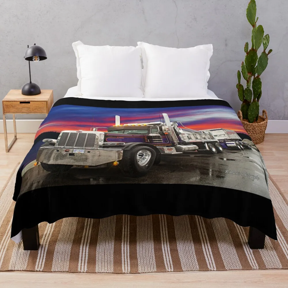 

Truck and Transfer Purple Skies Throw Blanket Cute Blanket Luxury Thicken Blanket Baby Blanket Sofa Quilt