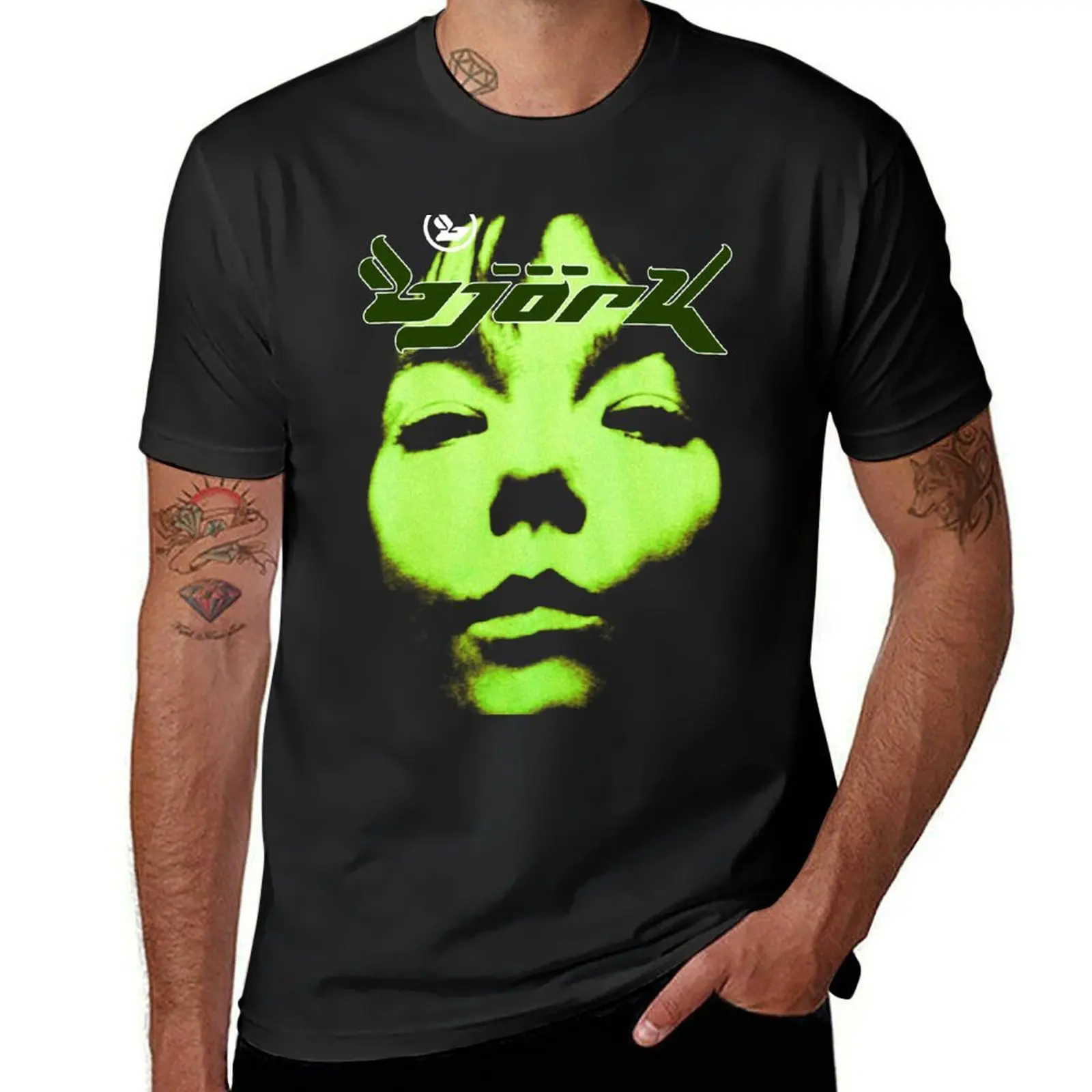 Bjork Homogenic Vintage Face Logo (Green) T-Shirt boys whites anime blacks plus size tops t shirts for men pack