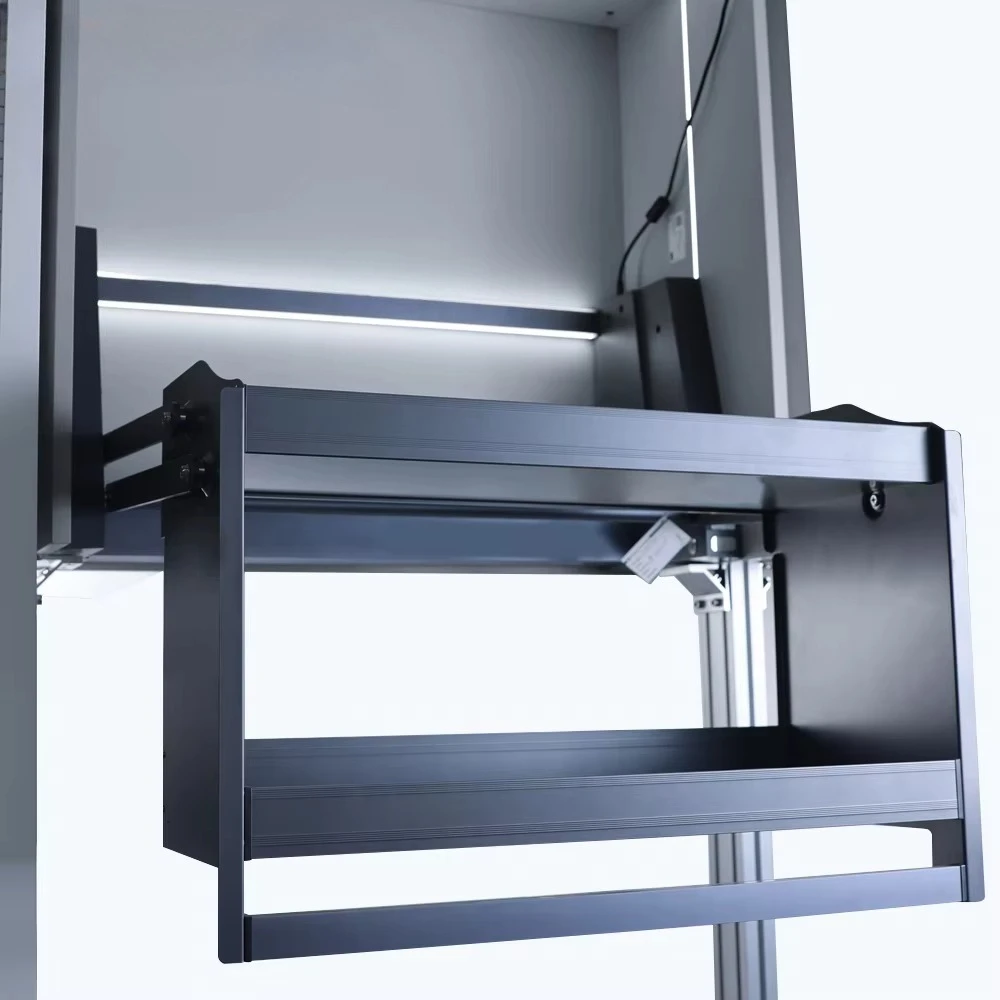 Roeasy Intelligent Kitchen Cabinet Lift System Pull Down Elevator Storage Basket for Higher Storage Pull Out Kitchen Basket