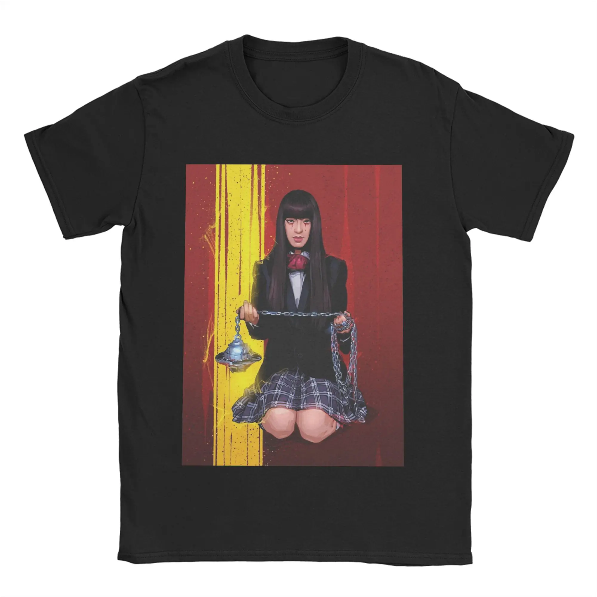 

Мужские футболки Gogo Yubari Kill Bill, топы из 100% хлопка в стиле аниме, винтажные футболки с короткими рукавами и круглым воротником, летняя футболка